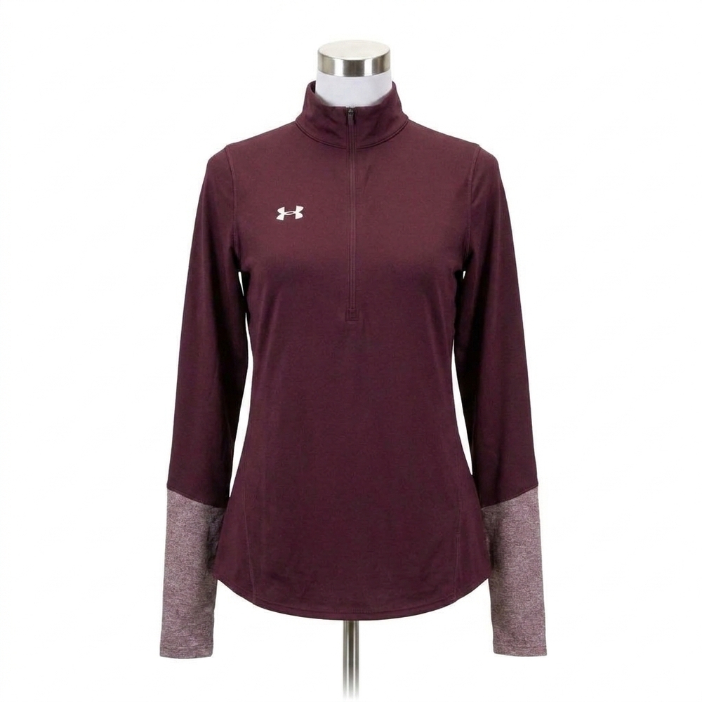 NEW UNDER ARMOUR women's locker half zip shirt in maroon